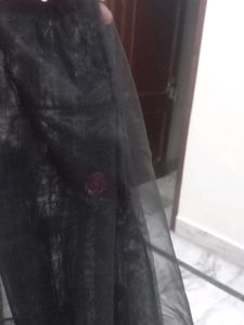 Black Net Saree