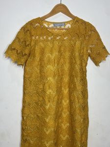 Mustard Lace Mini Dress