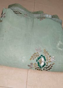 Green Embroidered Saree