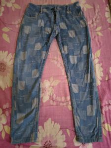 Blue Printed jeans