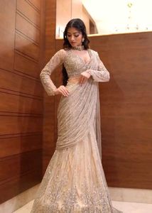 NEW READY TO WEAR SAREE WITH LONG SLEEVE BLOUSE