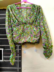 Floral Green Top