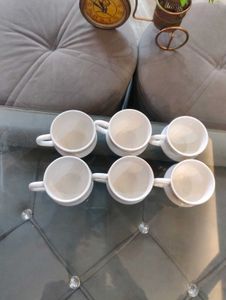 Set of 6 Vintage Striped Coffee Cups