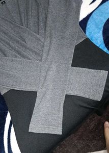One Piece Dress In Black N Grey Colour