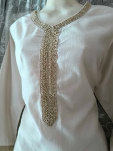 ✨ Elegant Cream Kurti – Size 4XL ✨Brand: Indo Era