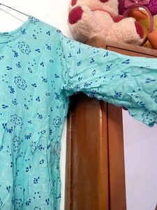 Blue Floral Print Dress