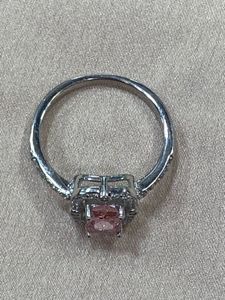 925 Italian silver Ladies ring Pink AD