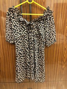 Cute Polka Dot Mini Dress with Frills