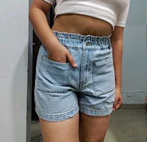 Denim High-Waisted Shorts