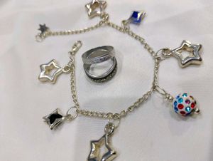 combo of bracelet and 2 rings .
