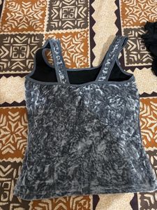Gray Velvet Tank Top
