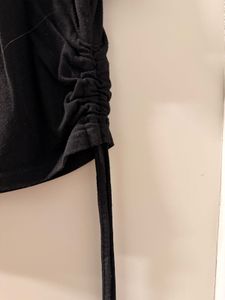 URBANIC Black crop tee with knot detail