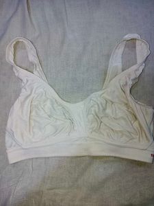 White Worn Off Sports Bra