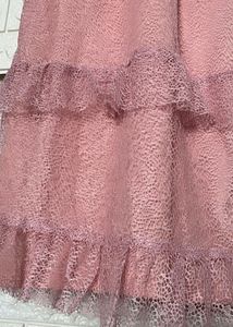 new- dusty Pink Ruffle tiered Barbie Dress