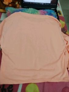 Peach Cat Graphic Long Sleeve Top