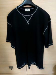 Black T-Shirt w/Contrast Stitching