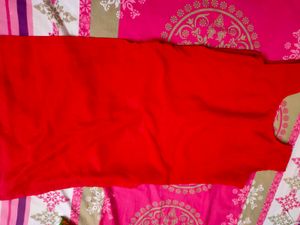 Partywear Red Kurta With Inner