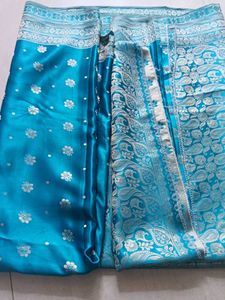 royal looking high quality Teal Banarasi Style Sar