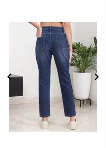 Shein ankle length mid wash distressed jeans