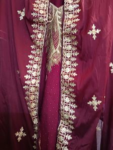 Maroon Colour Kurta Plazo Dupatta Set