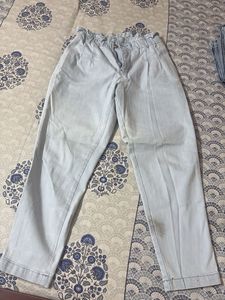 Light Wash Paperbag Jeans