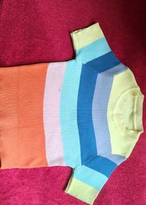 ROUND NECK Rainbow CropTop