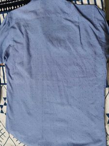 Yezac Men Blue Pirnted Cotton Casual Shirt