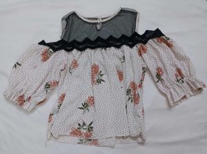 Floral Cold Shoulder Top