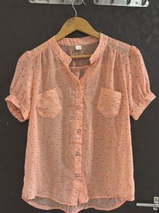 Vintage Coral Button-Up