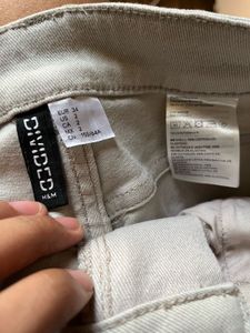 H&amp;M Beige Straight Leg Jeans