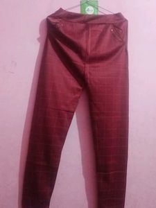 Burgundy Plaid Trousers