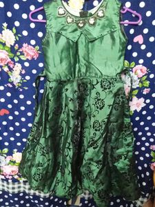 Emerald Green Floral Party Dress