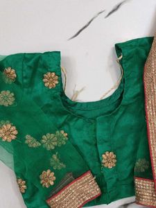 Green Embroidered Lehenga Choli Set