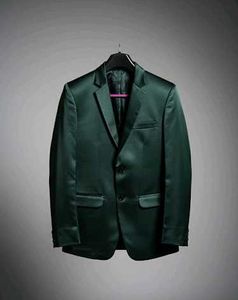 tailored Emerald Green Satin Blazer