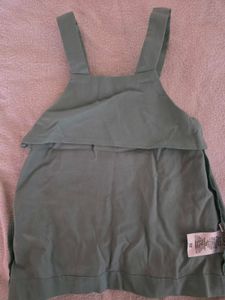 Sage Green Overall Dungaree Dress 6-9month
