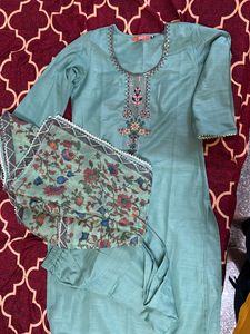 Straight Kurta Set With Designer Dupatta