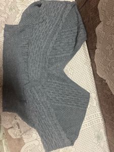 Gray Knit Dolman Sleeve Top