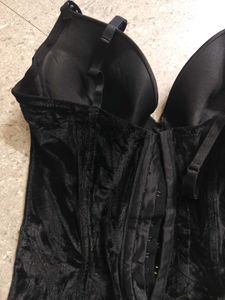 Black Velvet Gothic Bustier Corset
