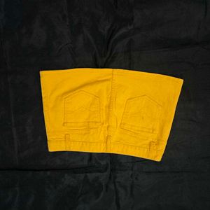 Micro Mini Yellow Denim Skirt /Genz