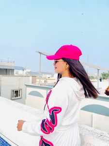 white nd pink winter co-ord set