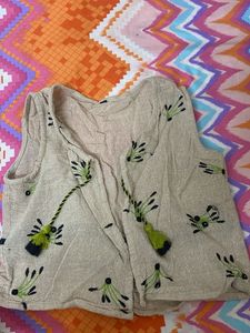 Embroidered Sleeveless Jacket