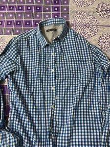 Blue and White Gingham Button-Down Shirt
