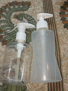 2 Empty Pump Plastic Bottle