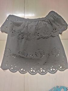 Off Shoulder Black Crop Top