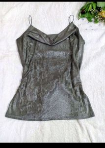 Silver Metallic Cami Top