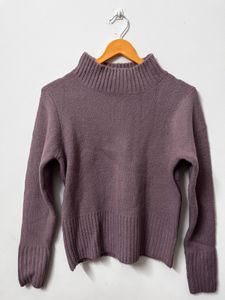 Purple High Neck Sweater