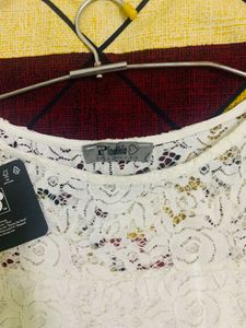 White Net Top Fully Worked
