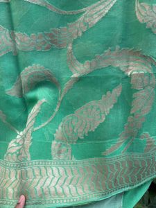 Green Banarasi khaddi georgette Saree