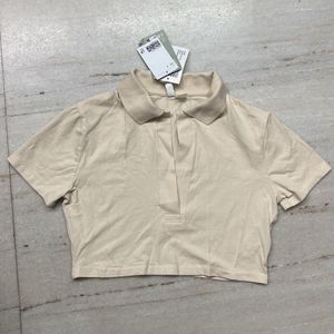 H&M Collared Crop Tee