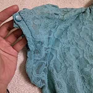 Y2k Vintage Sheer Fitted Lace Top